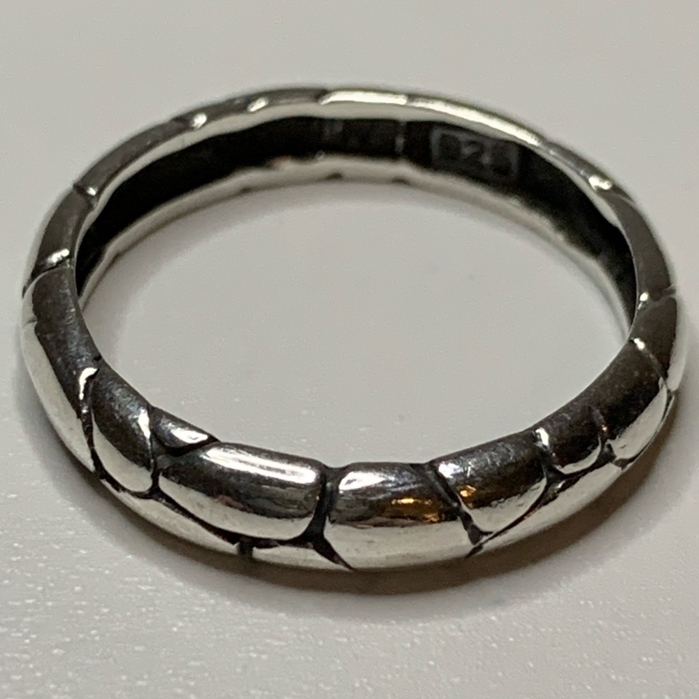 NWB Sterling Reptile Skin Pattern Stacking Ring - Picture 4 of 8